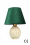 Opviq Lámpara de Mesa de Cerámica BK065 Verde con Tapa de Terciopelo